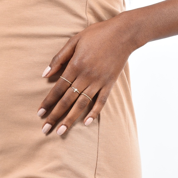 Mejuri Jewelry - Mejuri Dual Ring (Diamond/Opal), 14k gold, size 6